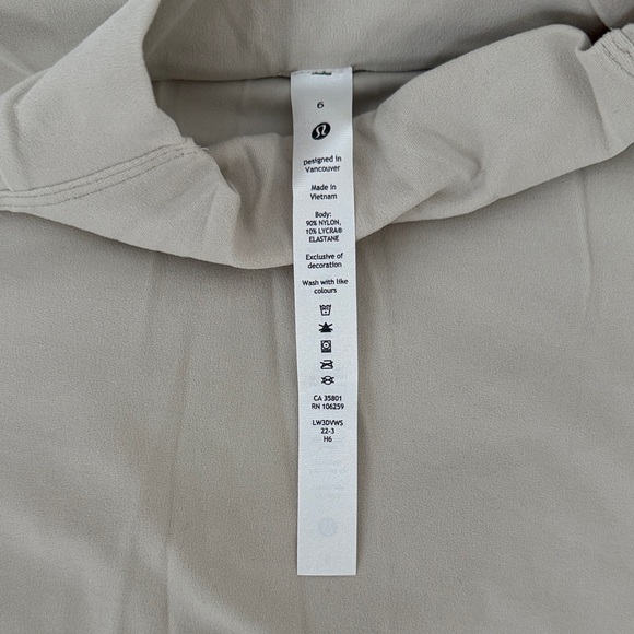 All Aligned Mock Neck Elegant Beige Long Sleeve Women's Top - Picture 2 of 4